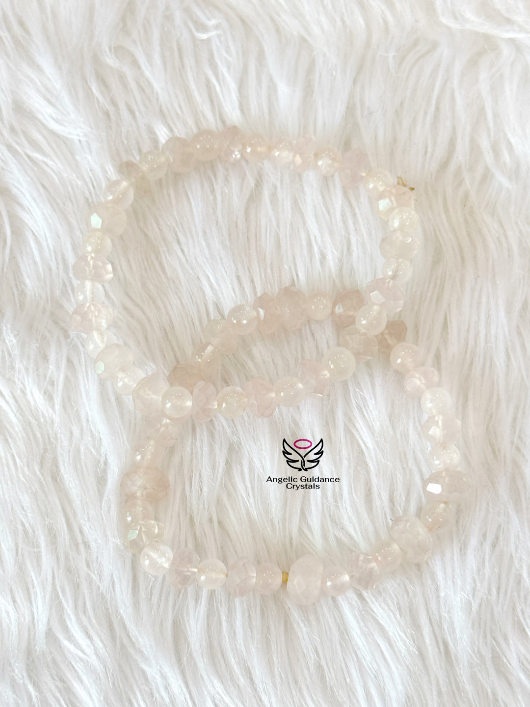 Rose Quartz Cube Faceted Bracelet