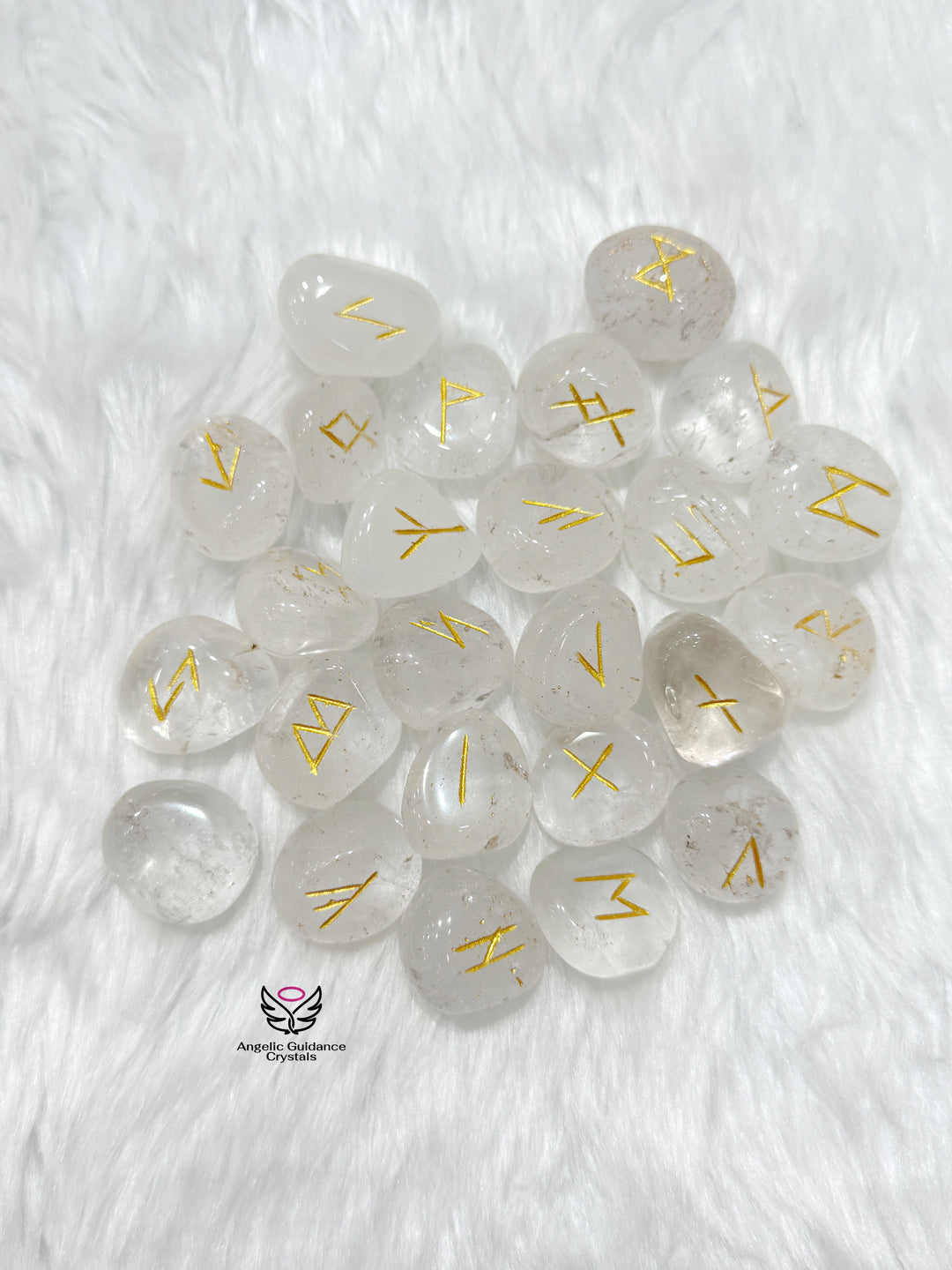 Clear Quartz Rune Set