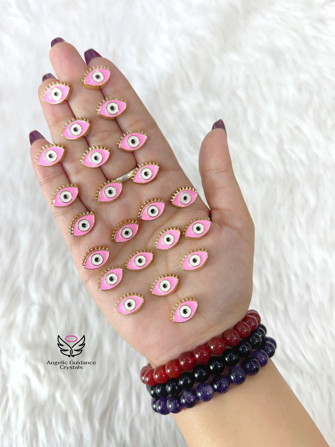 Pink Evil Eye Charm For Bracelet