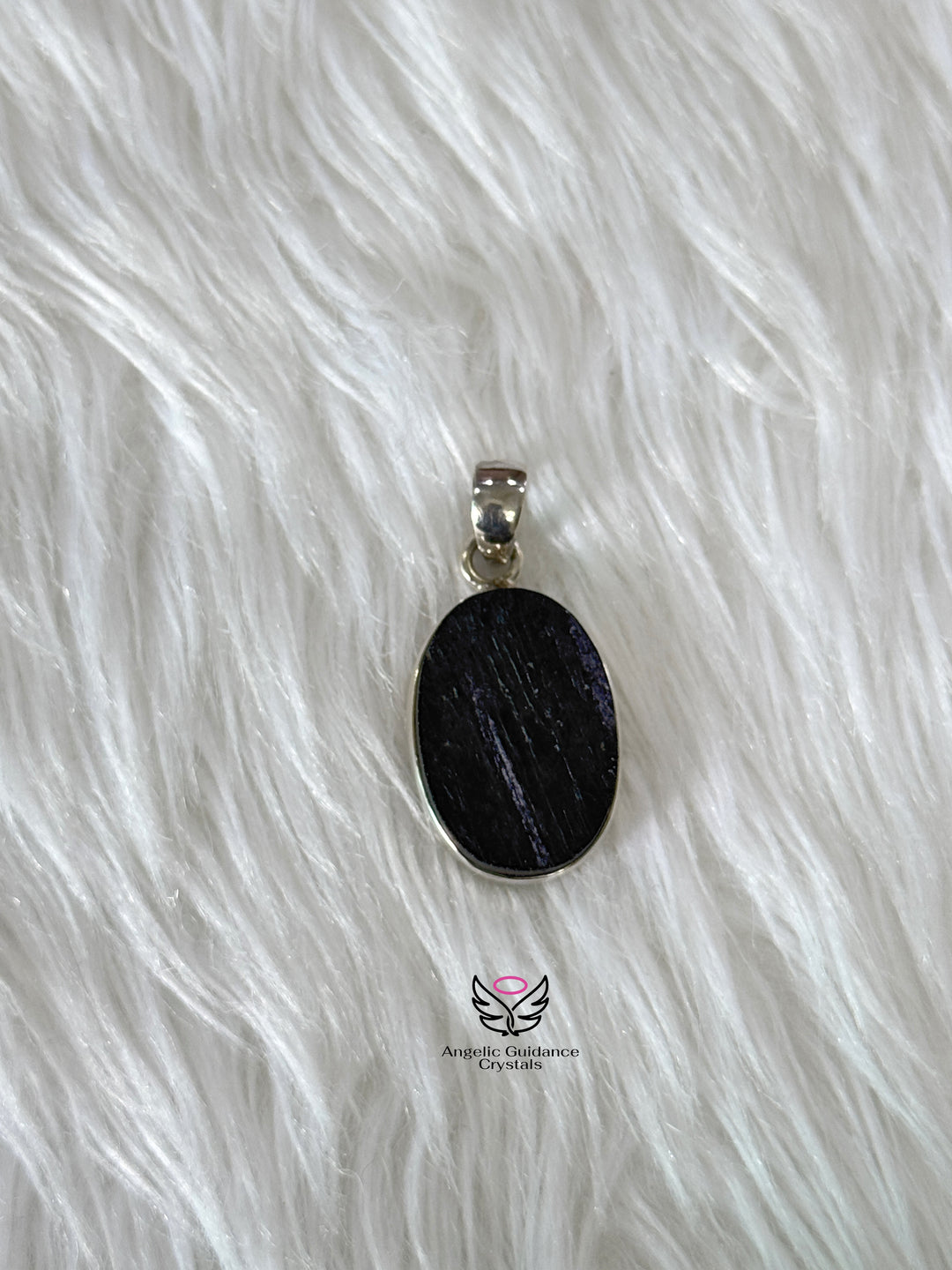 Black Tourmaline Silver Pendant Raw | Protection And Aura Cleanser