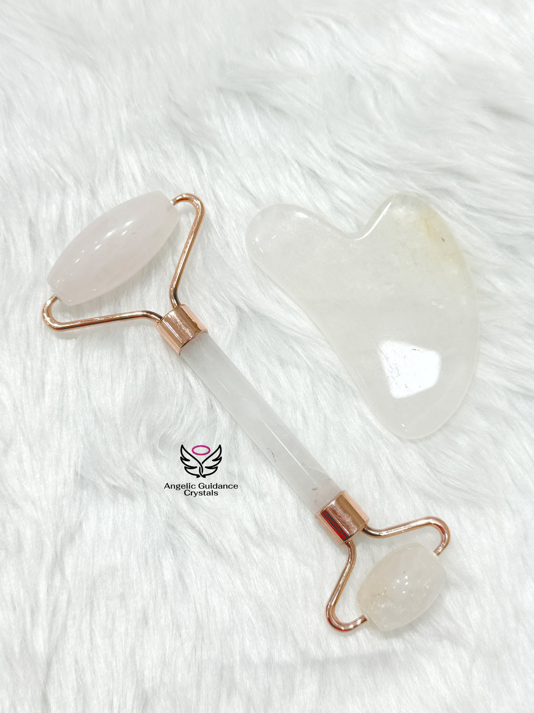 Rose Quartz Roller Gua Sha Set