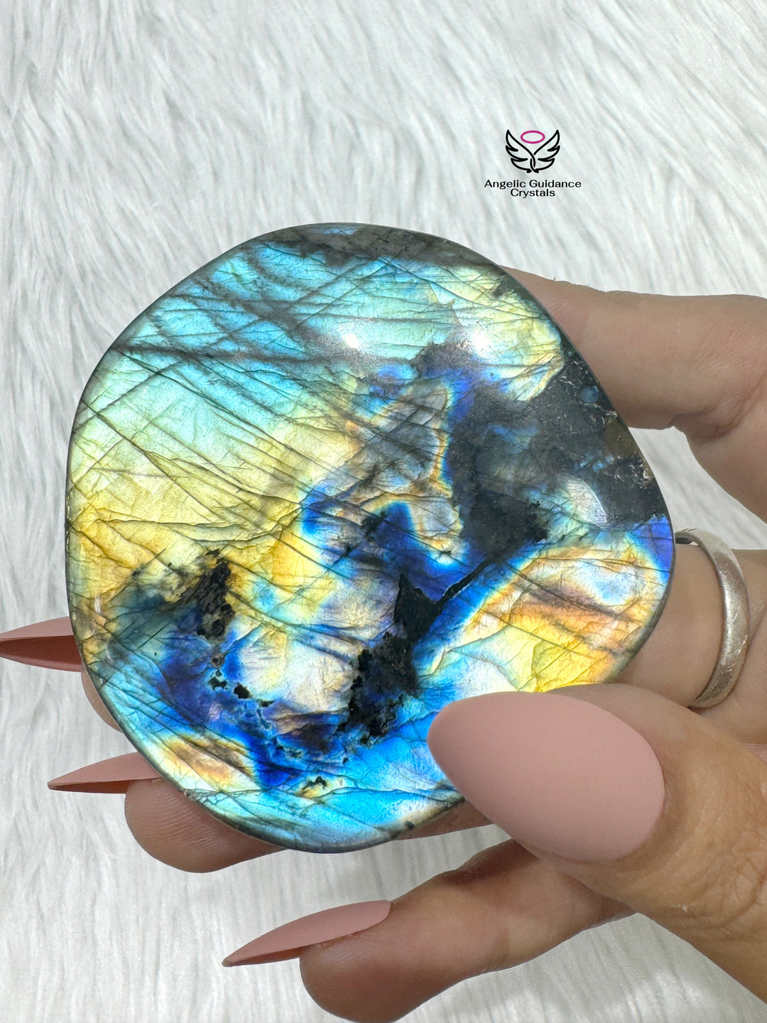 Labradorite Palm Stone Aaa 5