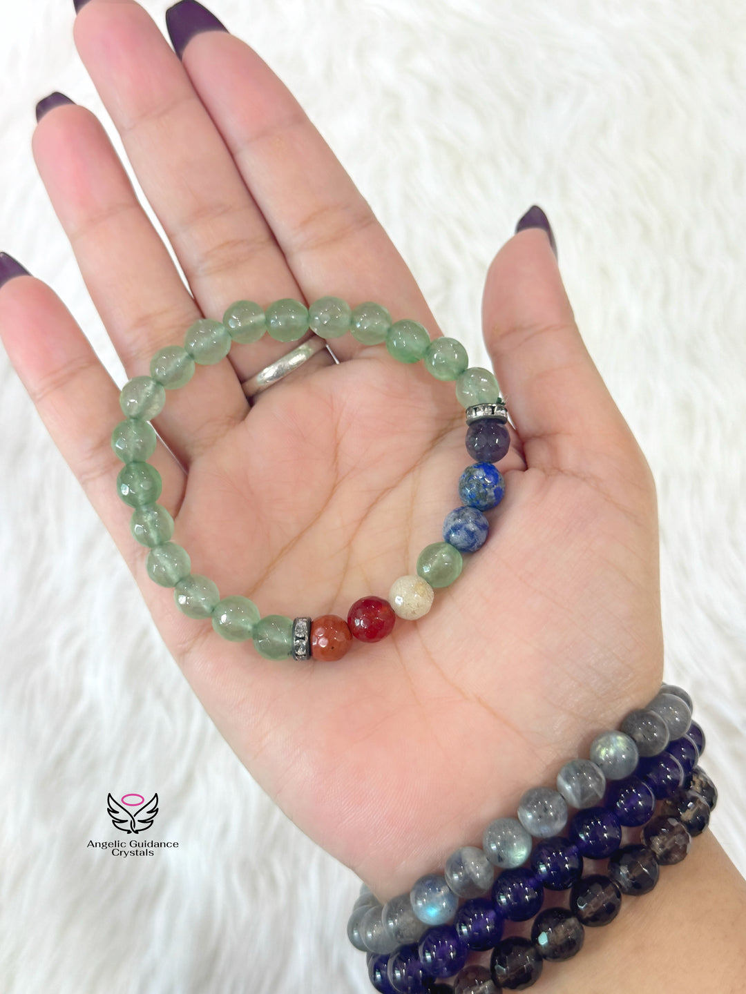 Green Aventurine With Seven Chakra Bracelet