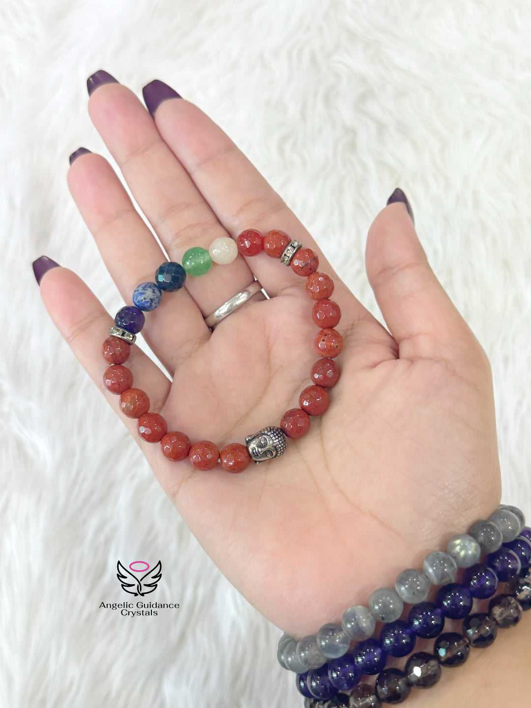 Red Jasper With Seven Chakra Bracelet