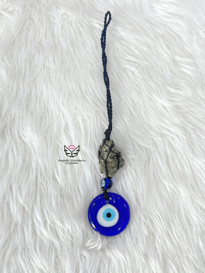 Pyrite Evil Eye Hanging