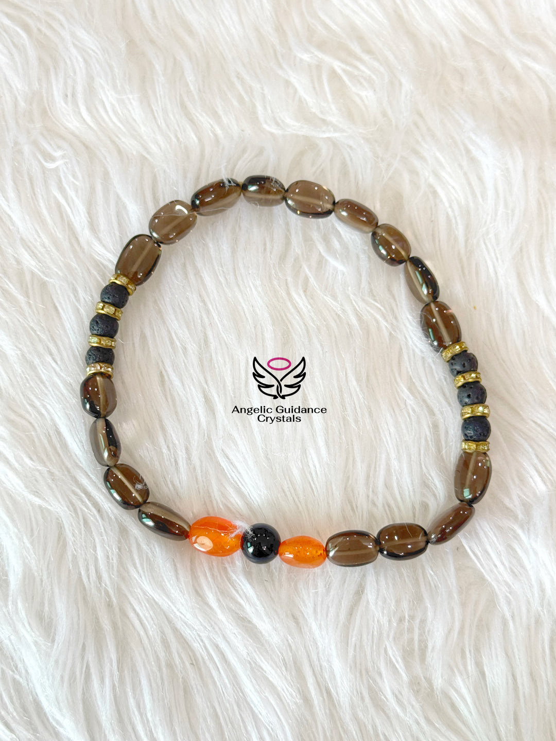 Smoky Quartz Carnelian Protection Anklet