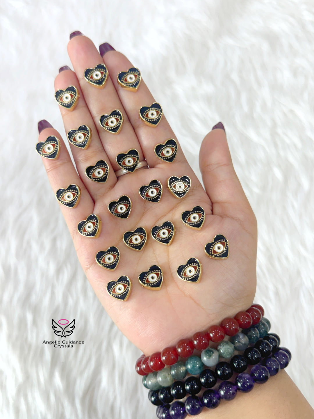 Black Heart Evil Eye Charm For Bracelet