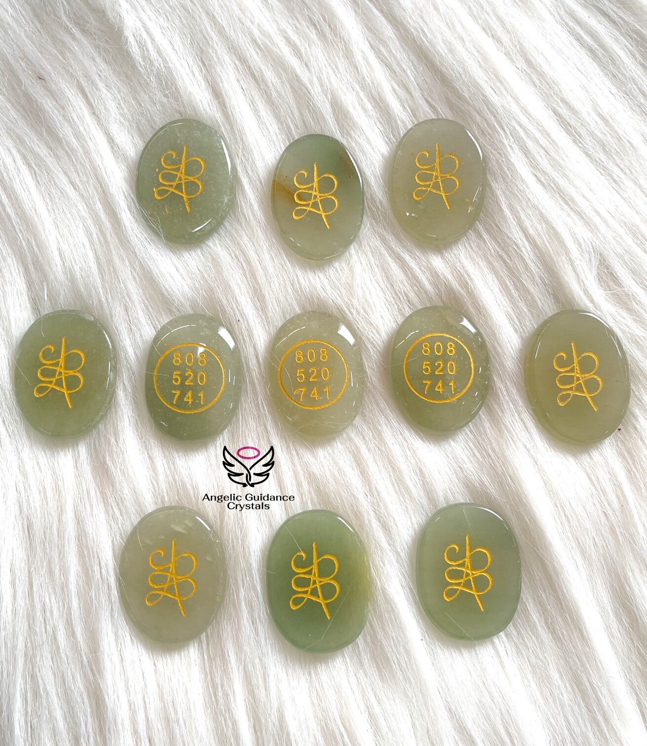 Green Aventurine Zibu Coin Angelic Guidance Crystals