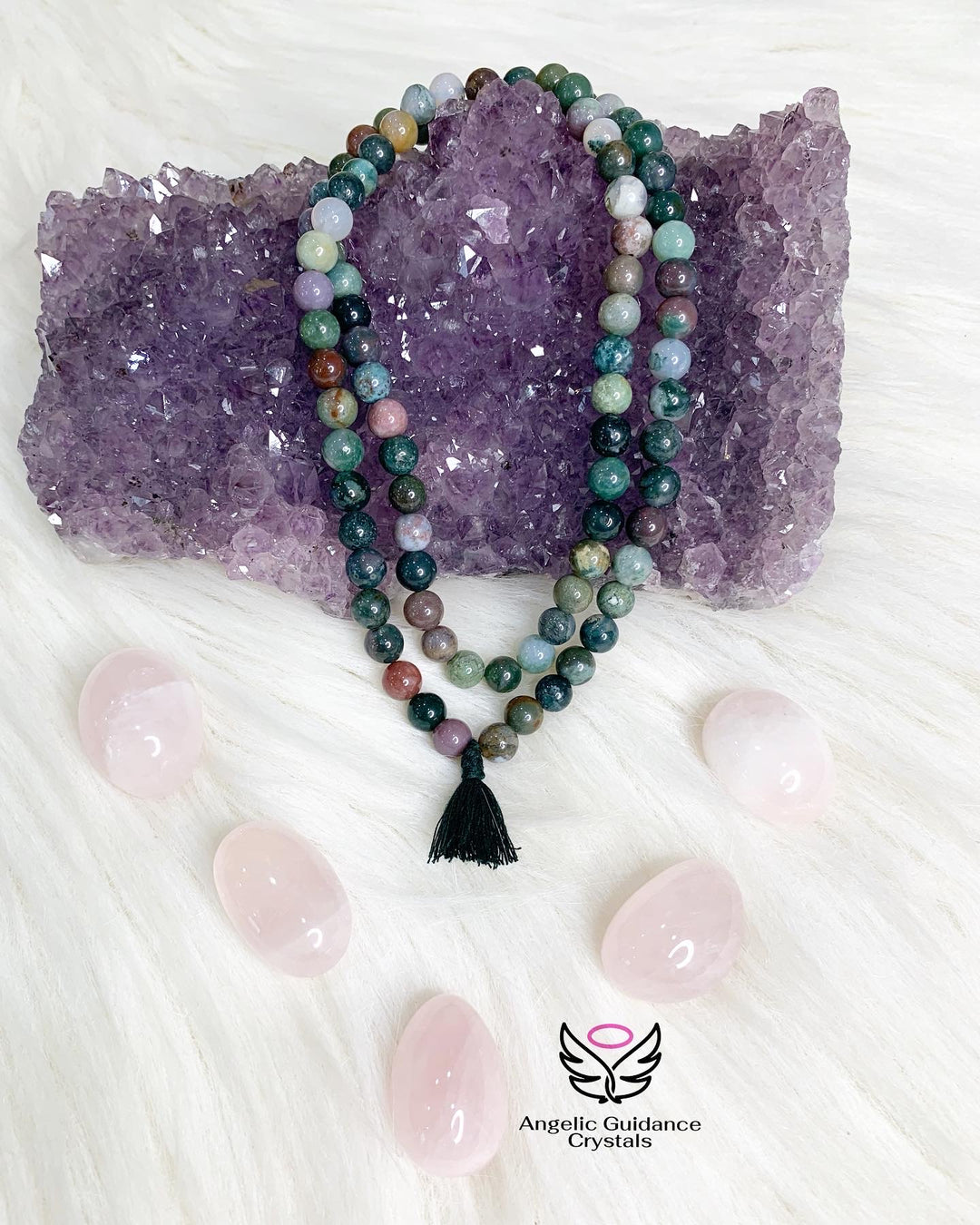 Bloodstone Round Necklace Mala