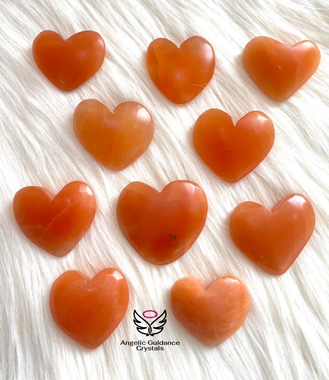 Orange Selenite Heart