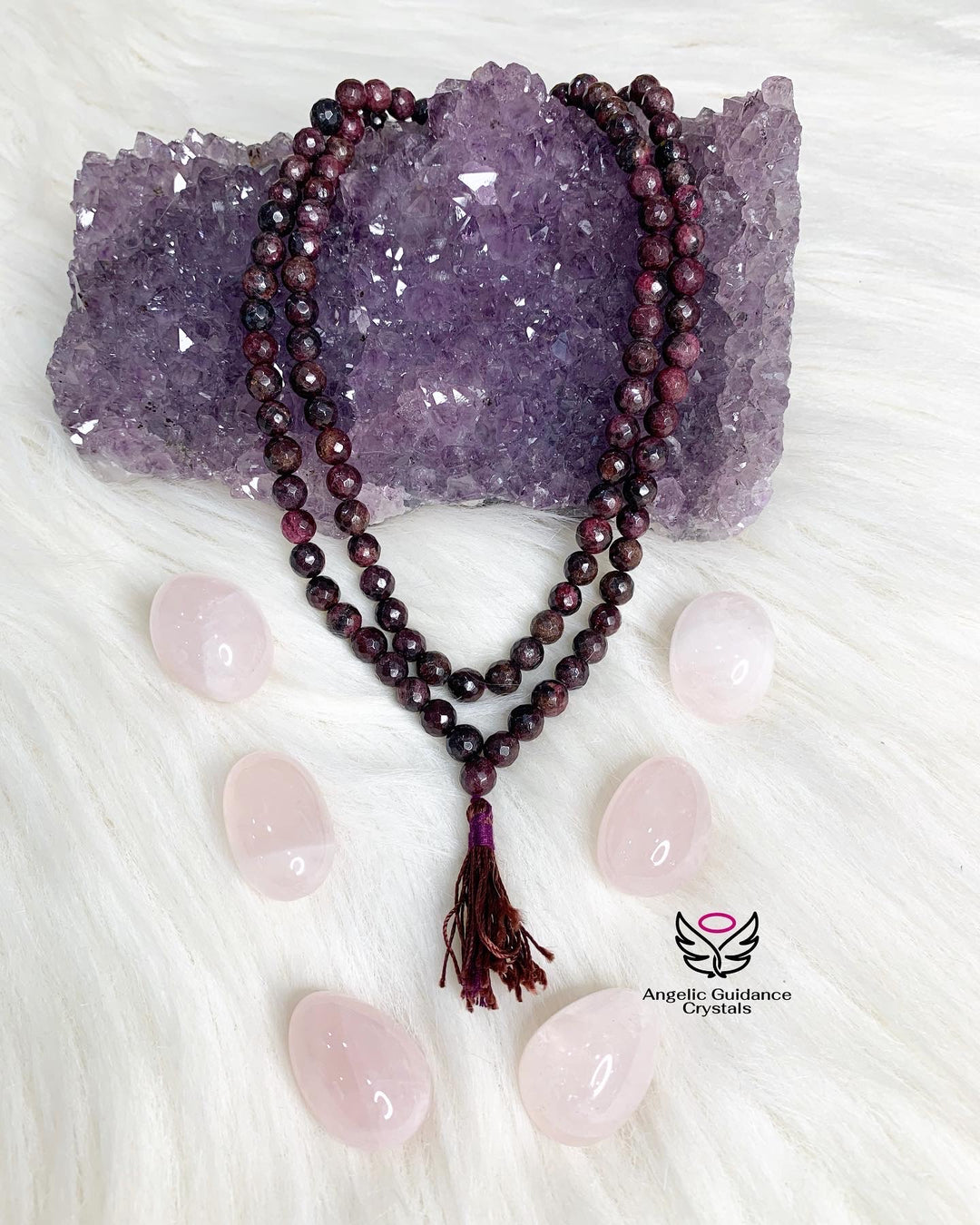 Garnet Faceted Mala 108 Beads