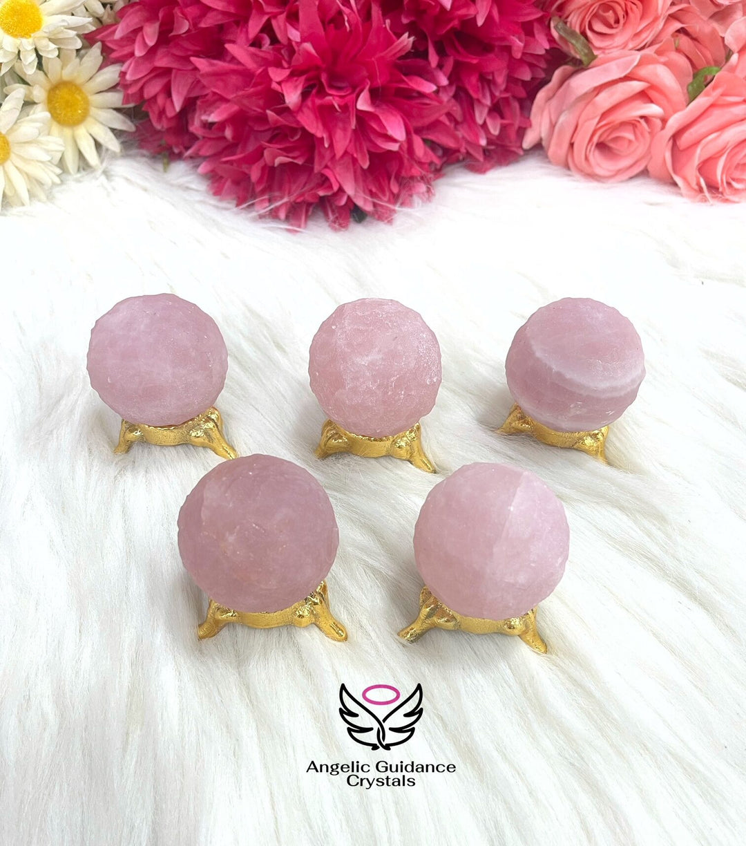 Rose Quartz Moon Sphere