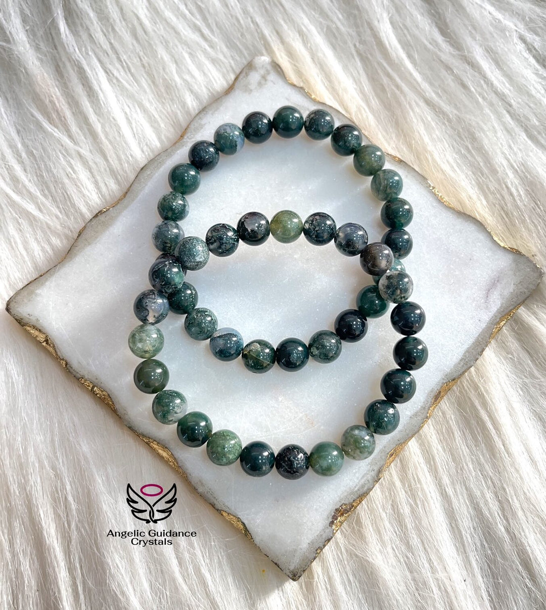 Moss Agate Bracelet 8mm