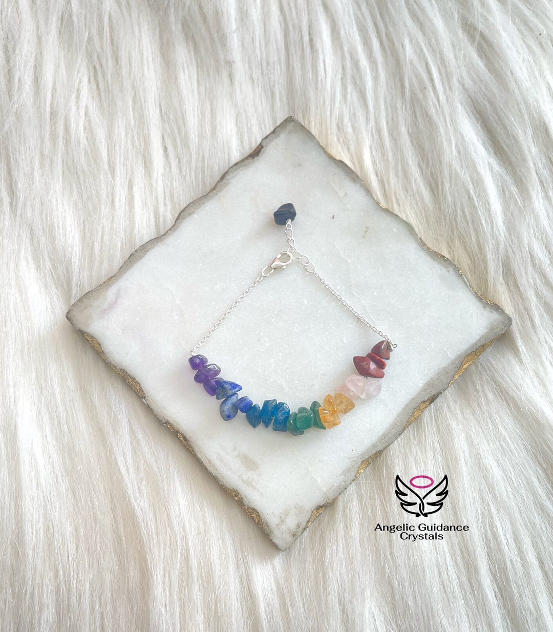 Seven Chakra Silver Bracelet