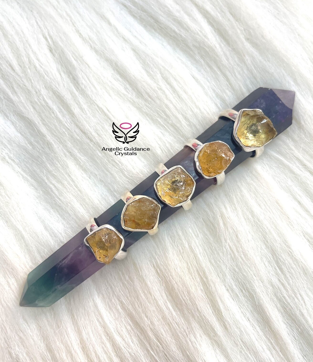 Citrine Raw Stone Sterling Silver Ring