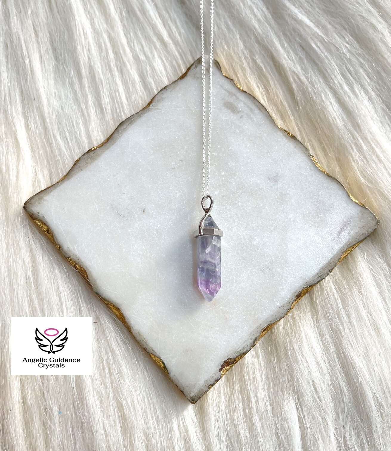 Rainbow hot sale fluorite pendant