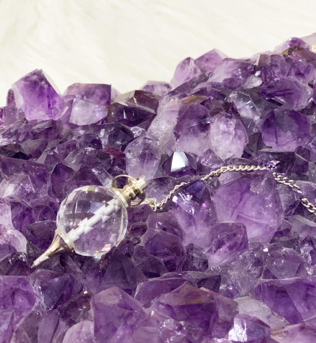 Clear Quartz Sphere Pendulum Dowser