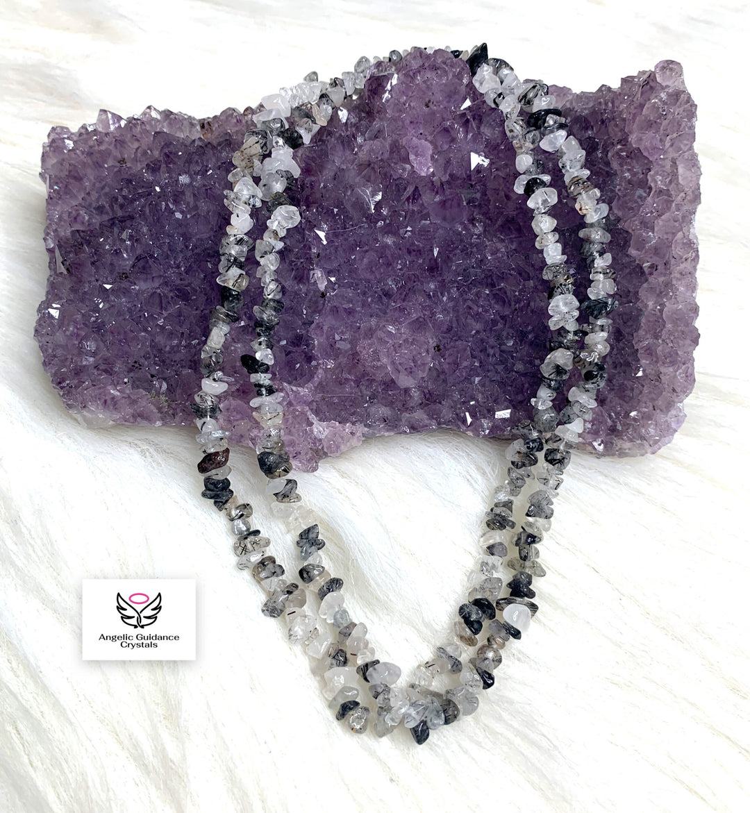 Black Rutile Chip Mala
