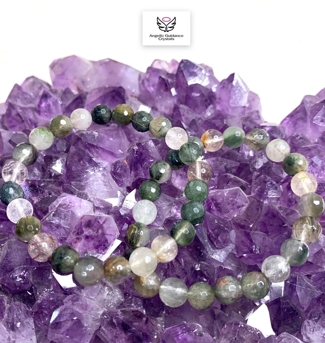Green Rutilated Quartz Faceted 8mm