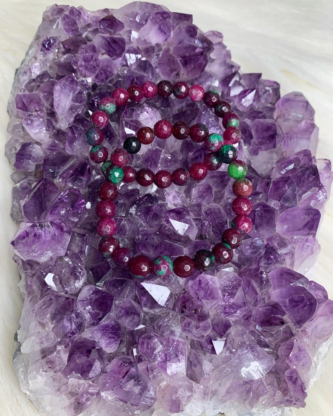 Ruby Zoisite Faceted Bracelet 8mm