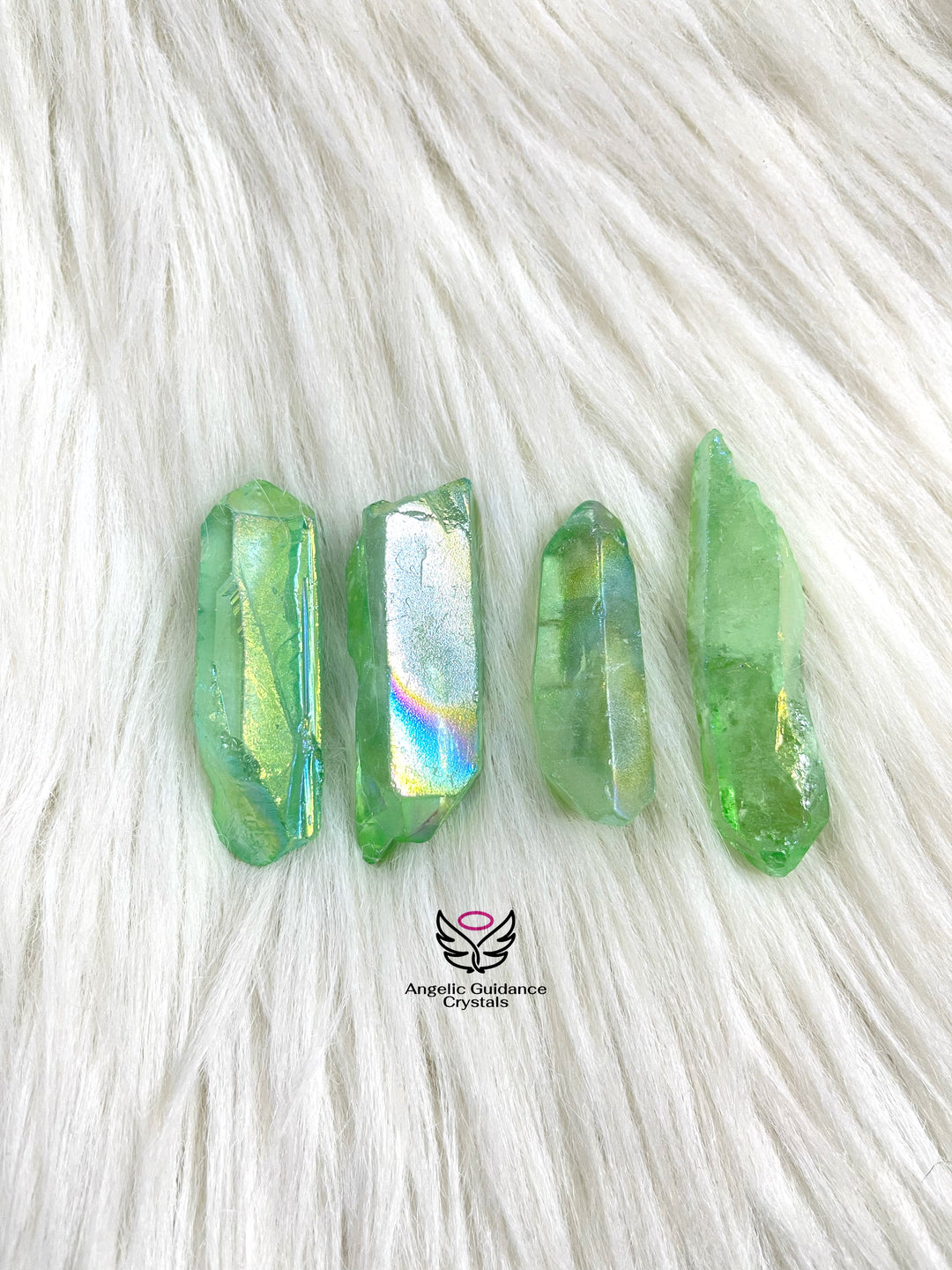 Green Aura Quartz Point Medium
