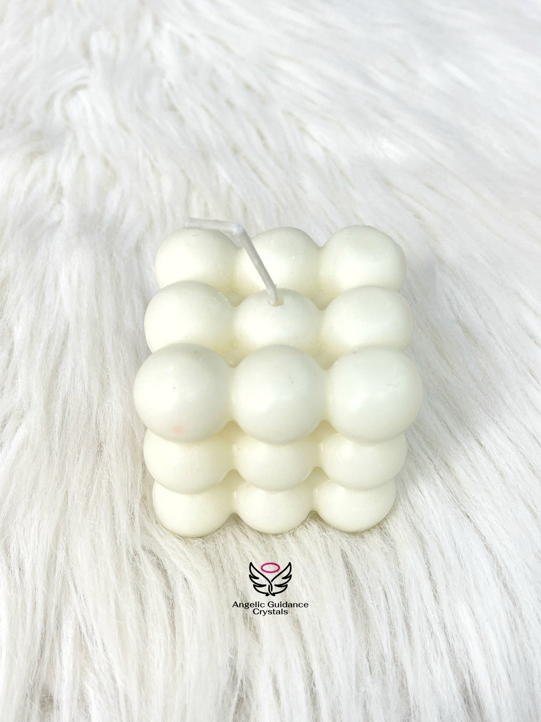 White Bubble Candle Large