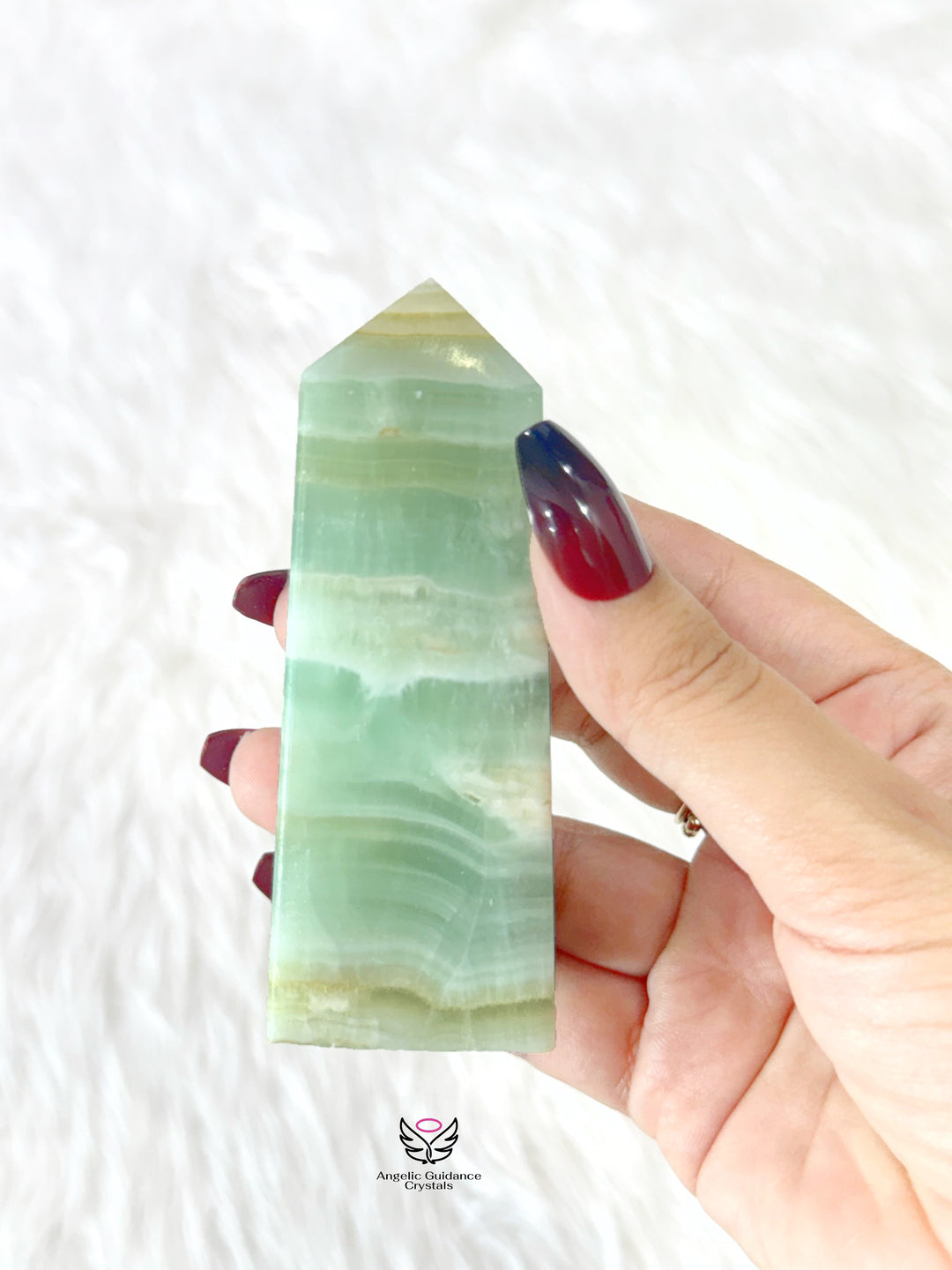 Pistachio Green Calcite Tower Large
