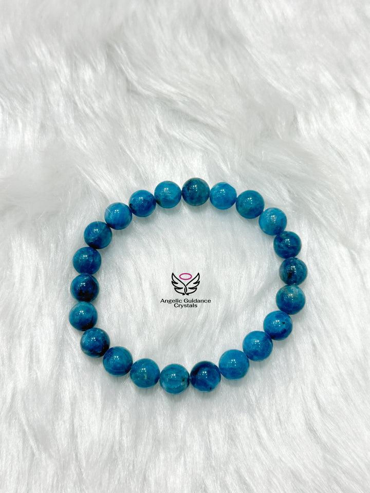 Blue Apatite Round Bracelet AAA