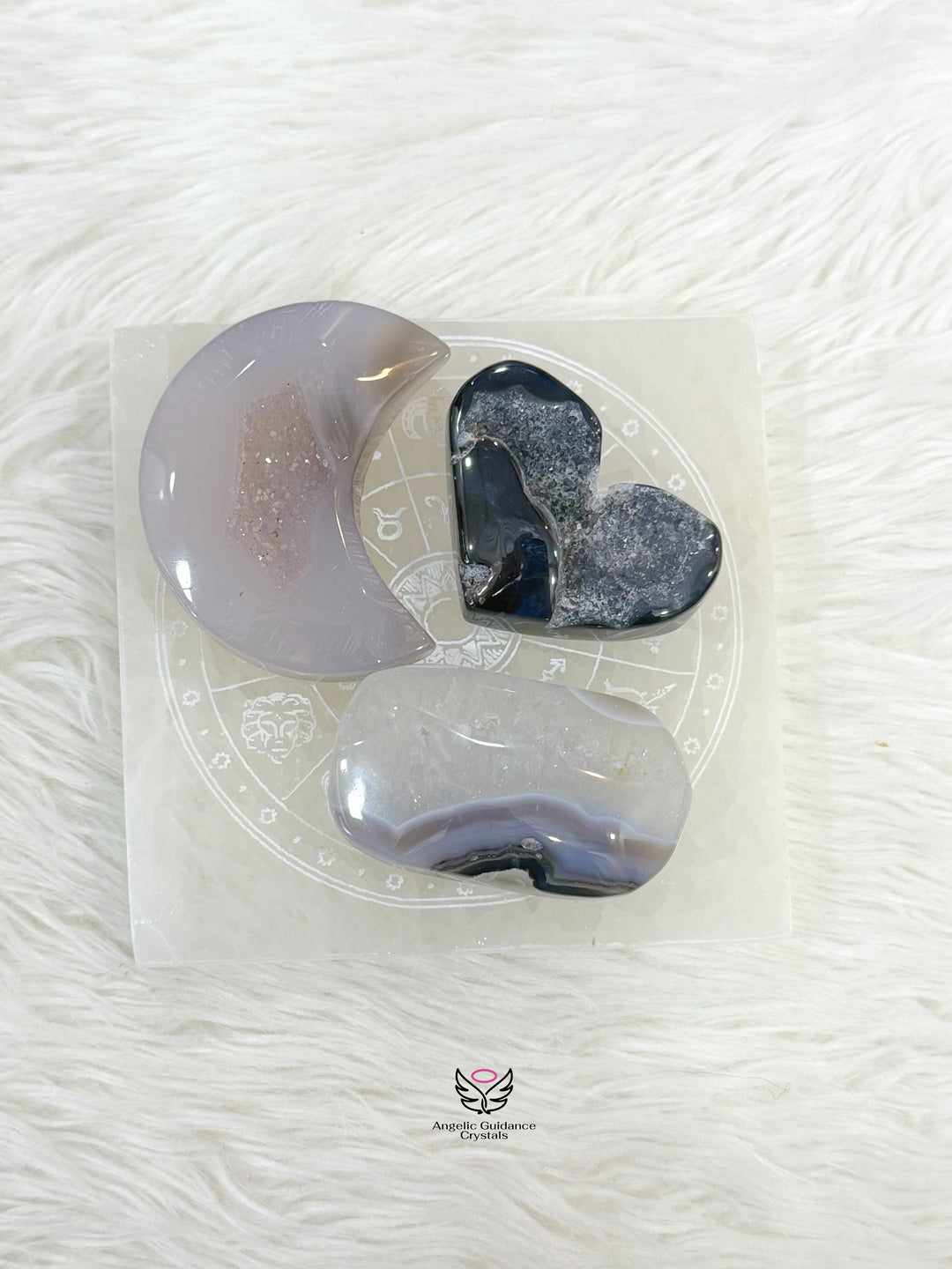 Selenite Zodiac Square Plate Medium