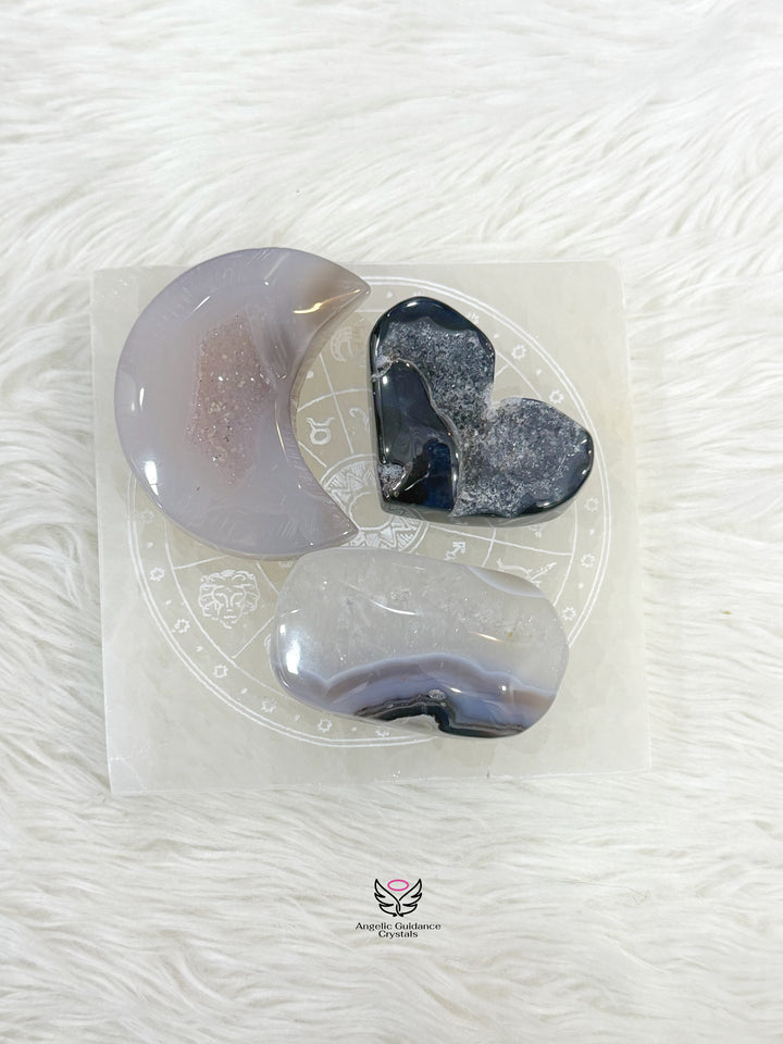 Selenite Zodiac Square Plate Medium