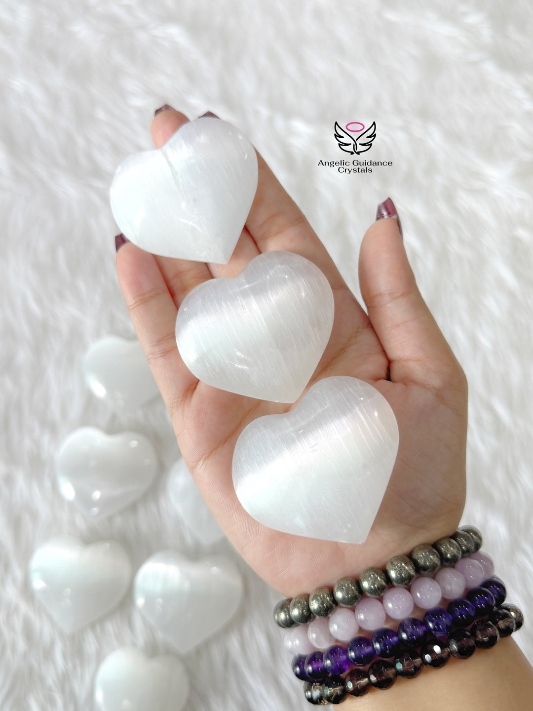 Selenite Heart Medium