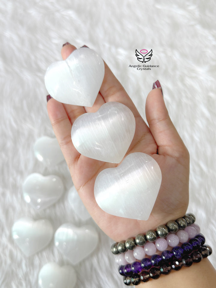 Selenite Heart Medium