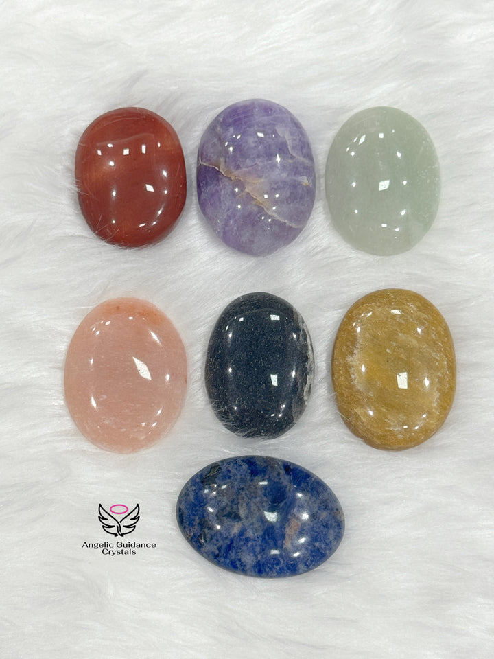 Seven Chakra PalmStone Plain Set
