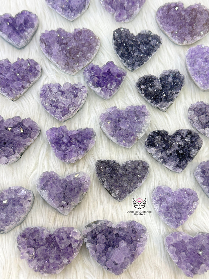 Amethyst Cluster Heart Small