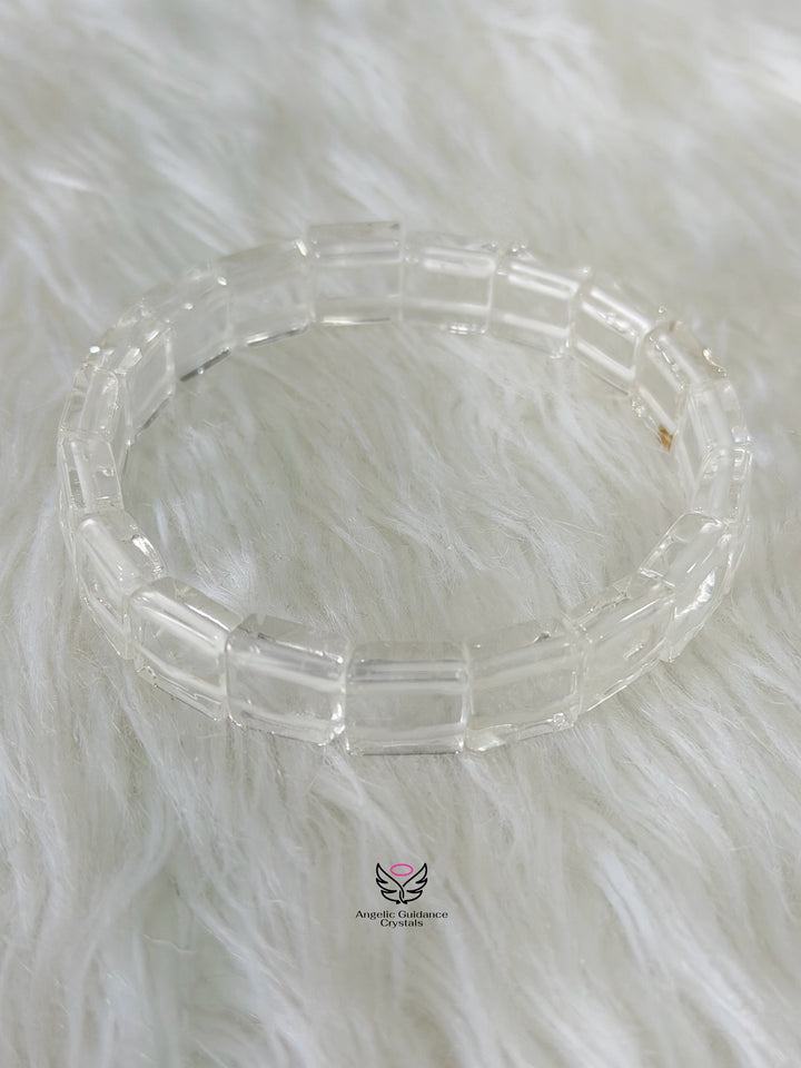 Clear Quartz Transparent Pyramid Bracelet