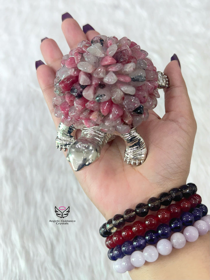 Rhodonite Tortoise Lamp
