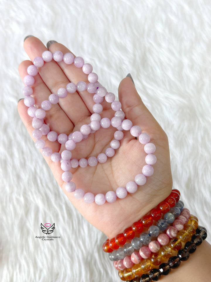 Kunzite Round Bracelet Aaa 8mm
