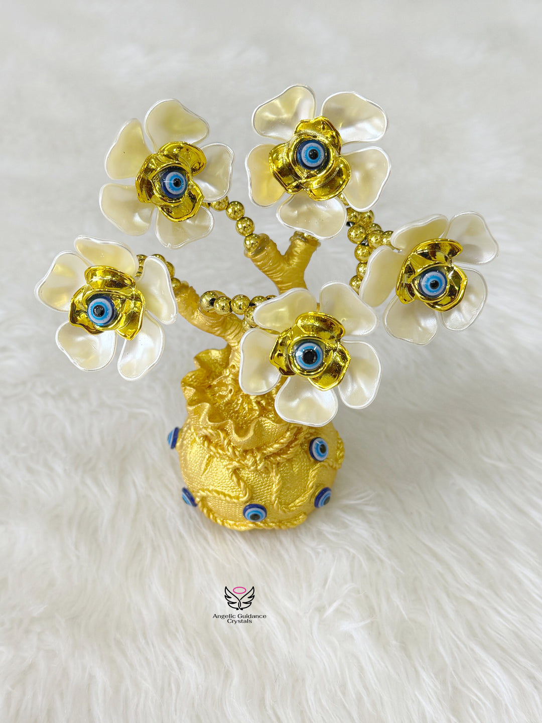 Evil Eye Flower Protection Tree White