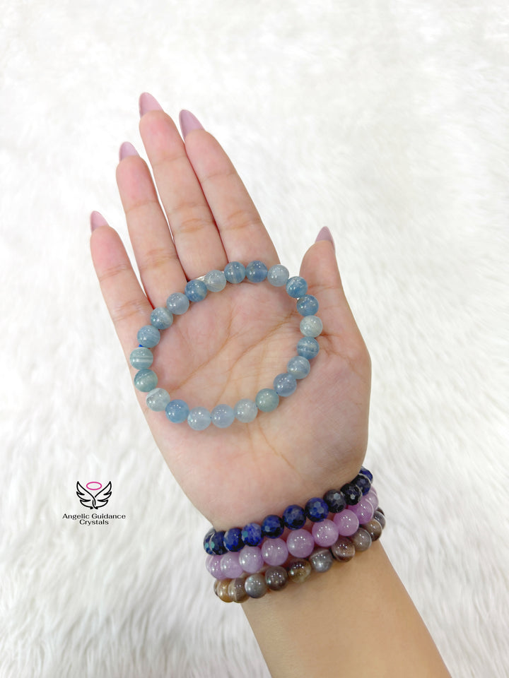 Blue Calcite Bracelet 8mm Aaa