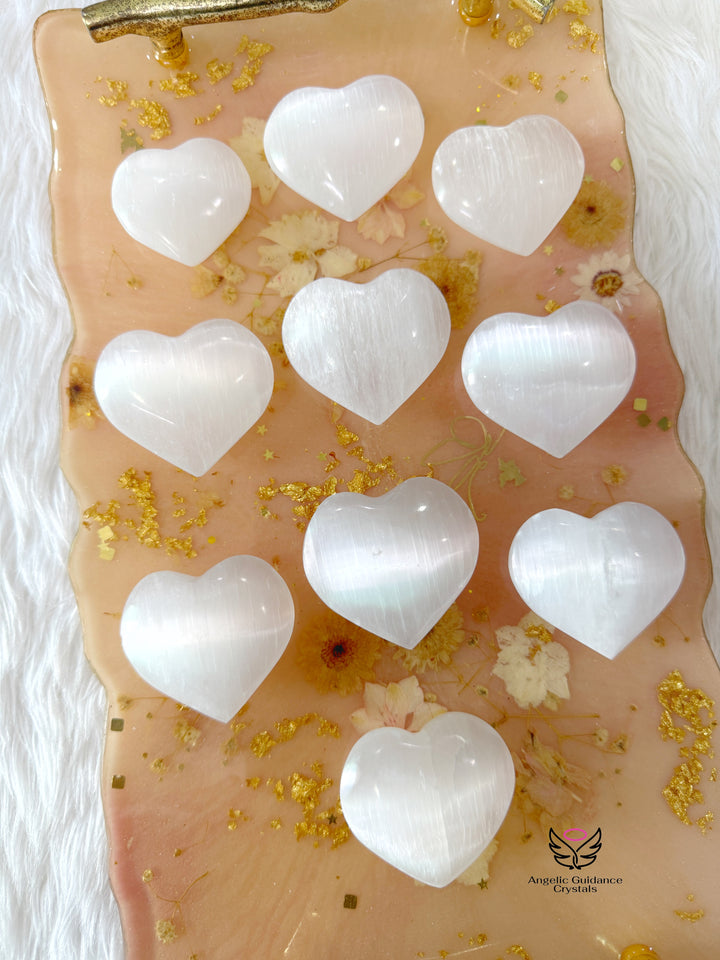 Selenite Heart Medium