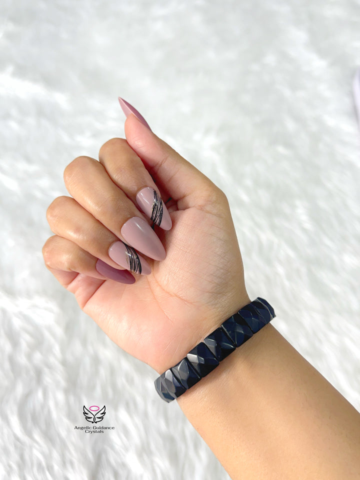 Black Obsidian Pyramid Bracelet