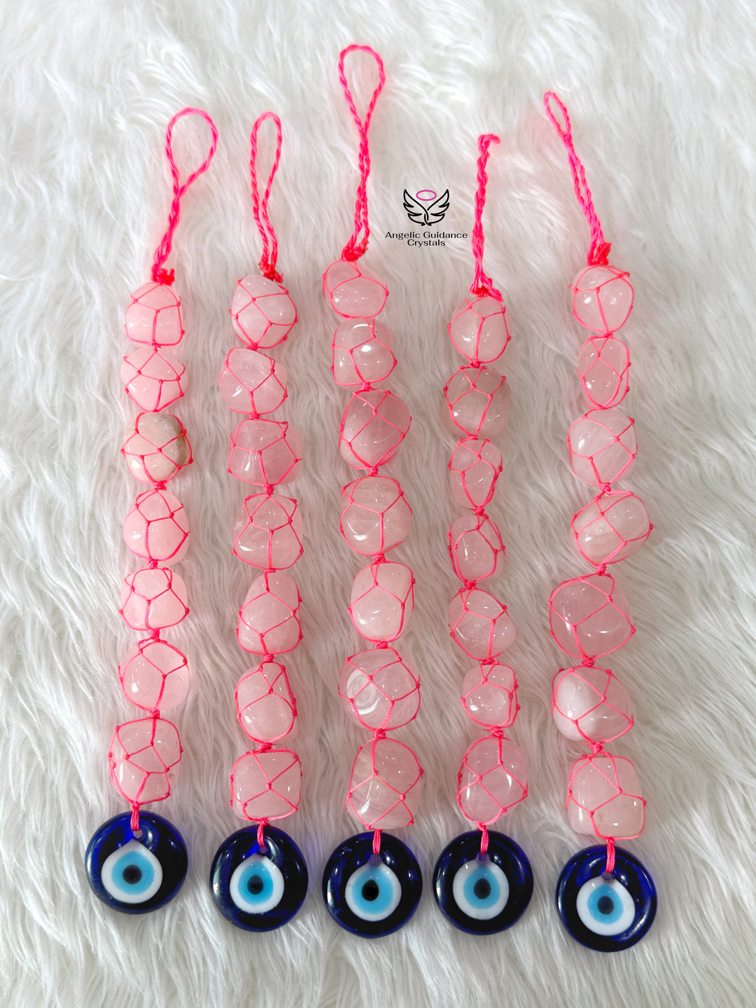 Rose Quartz Evil Eye Hanging For Love