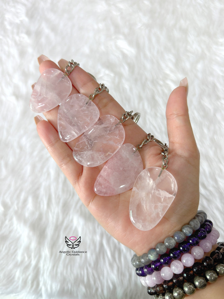Rose Quartz Keychain