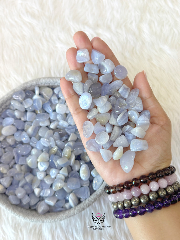 Blue Lace Agate Baby Tumble Chips