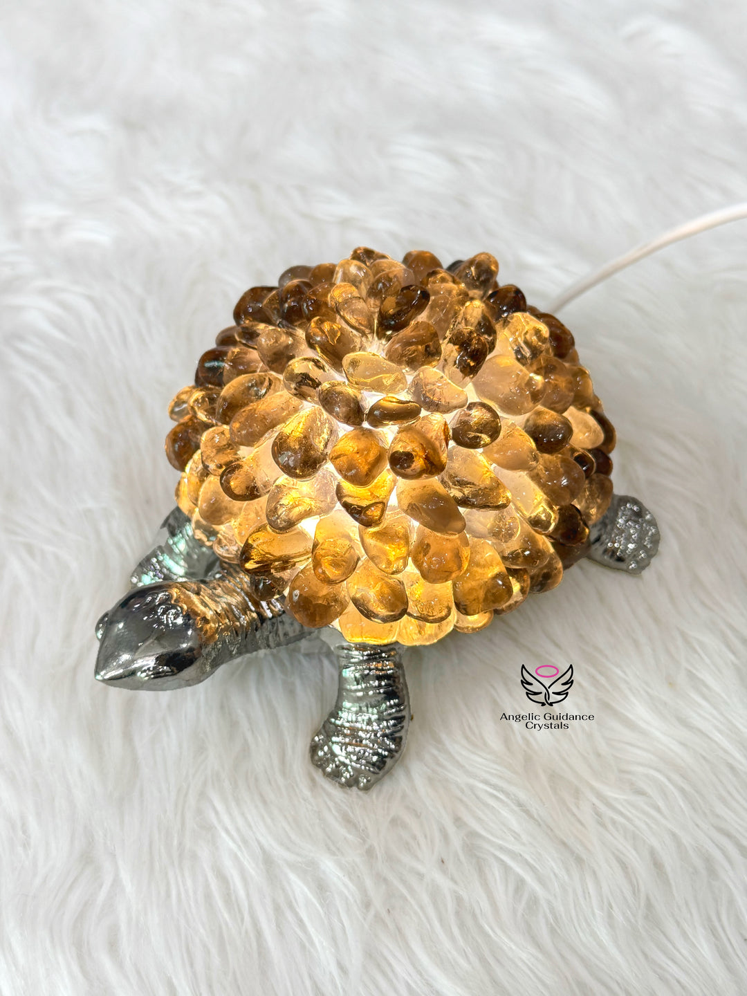 Smoky Quartz Tortoise Lamp