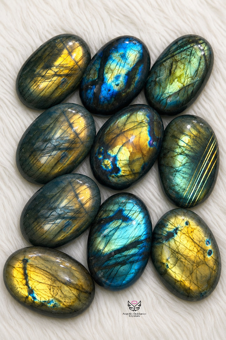 Labradorite Puffy Palm Stone For Intuition &amp; Protection