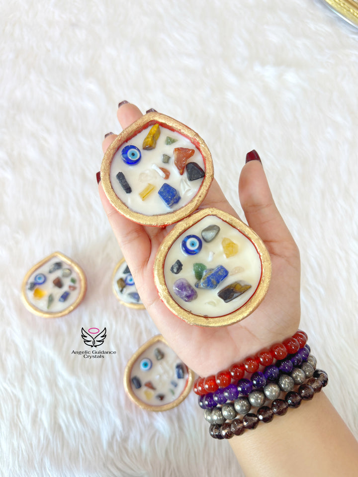 Crystal Diya Candle