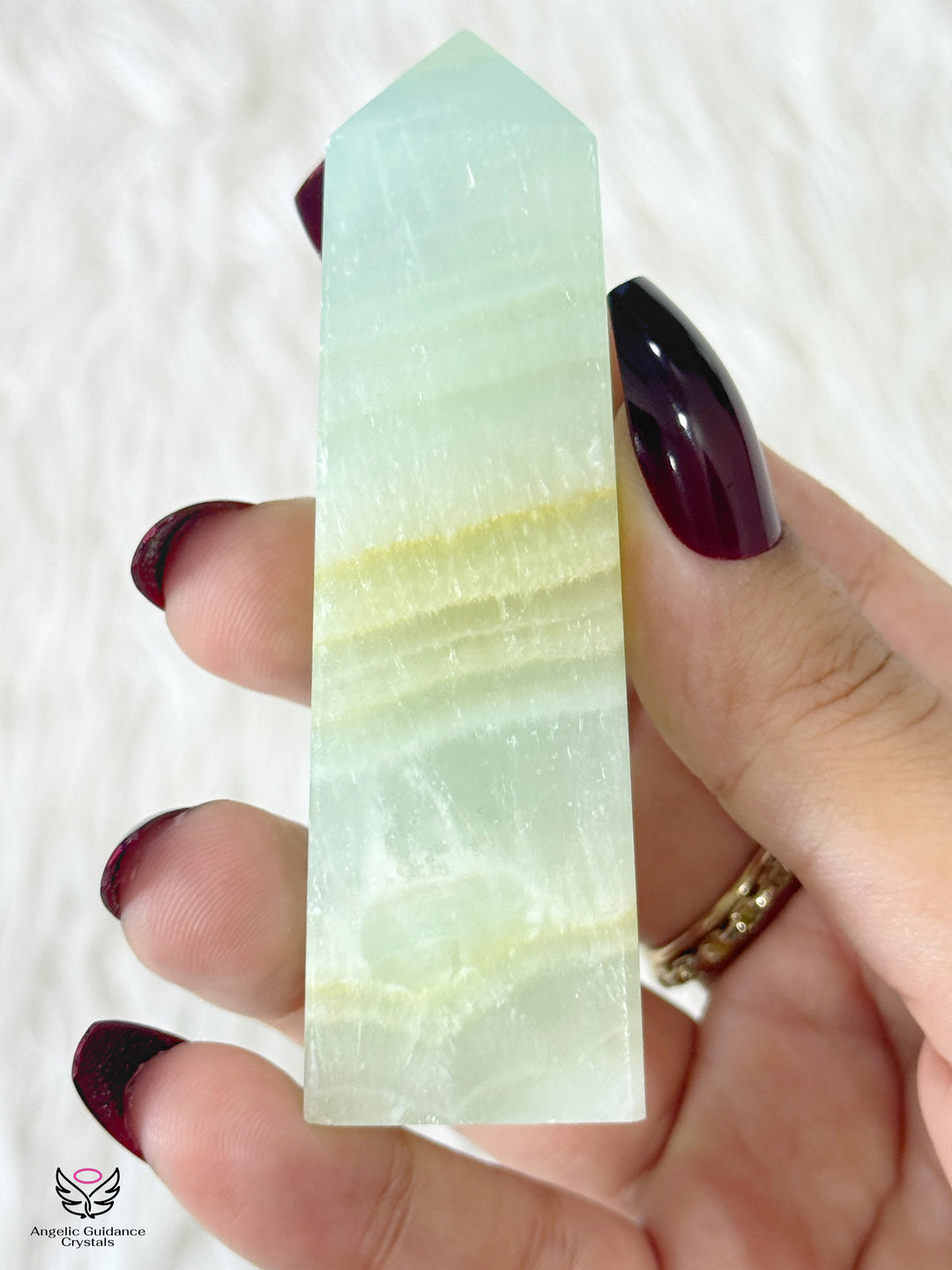 Pistachio Green Calcite Tower Medium