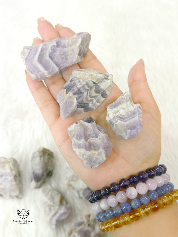 Chevron Amethyst Raw Stone