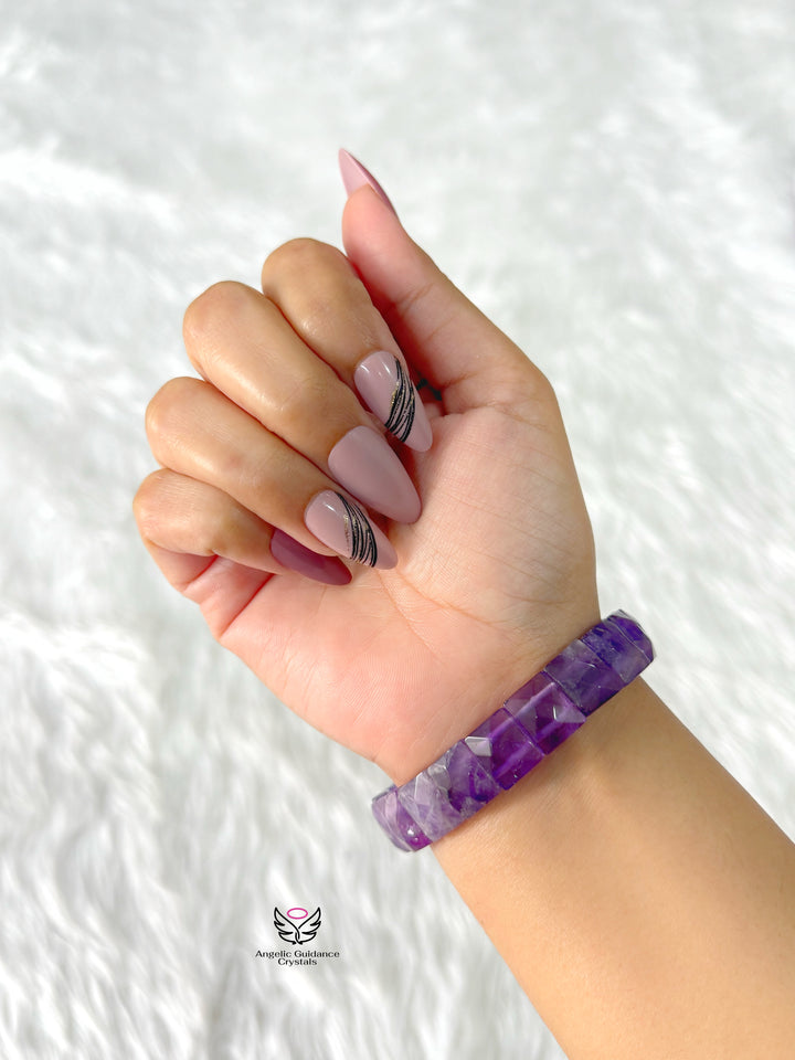 Amethyst Pyramid Bracelet
